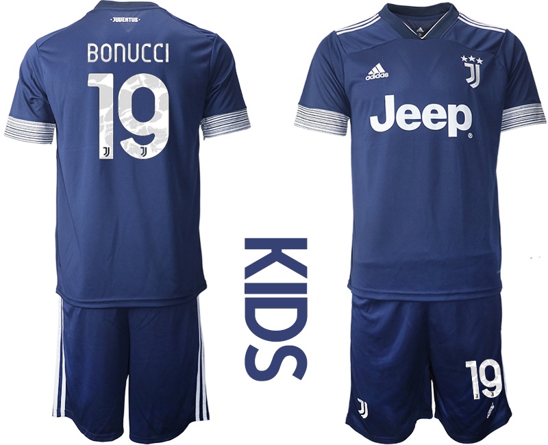 Youth 2020-2021 club Juventus away blue #19 Soccer Jerseys